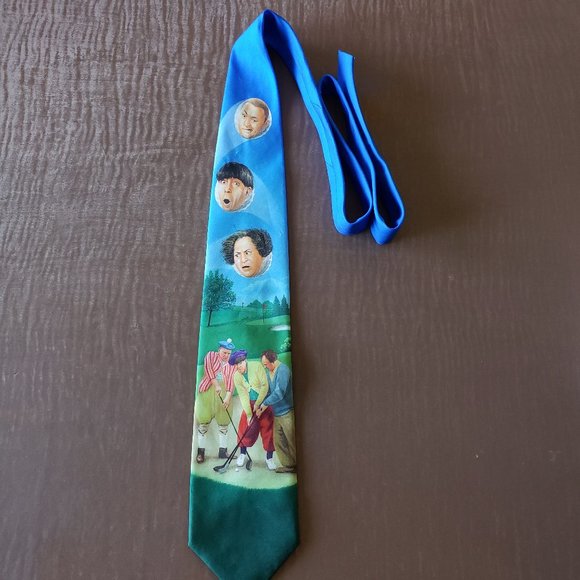 Three Stooges Golf Color Polyester Necktie - Picture 1 of 6